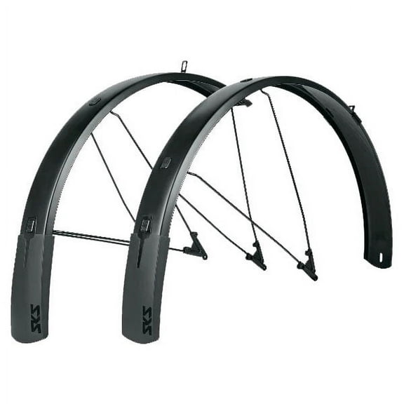 SKS B75 Bluemels Style Full Coverage Fender Set - 75mm, 27.5/29/700 x 2.25-2.6", Matte Black