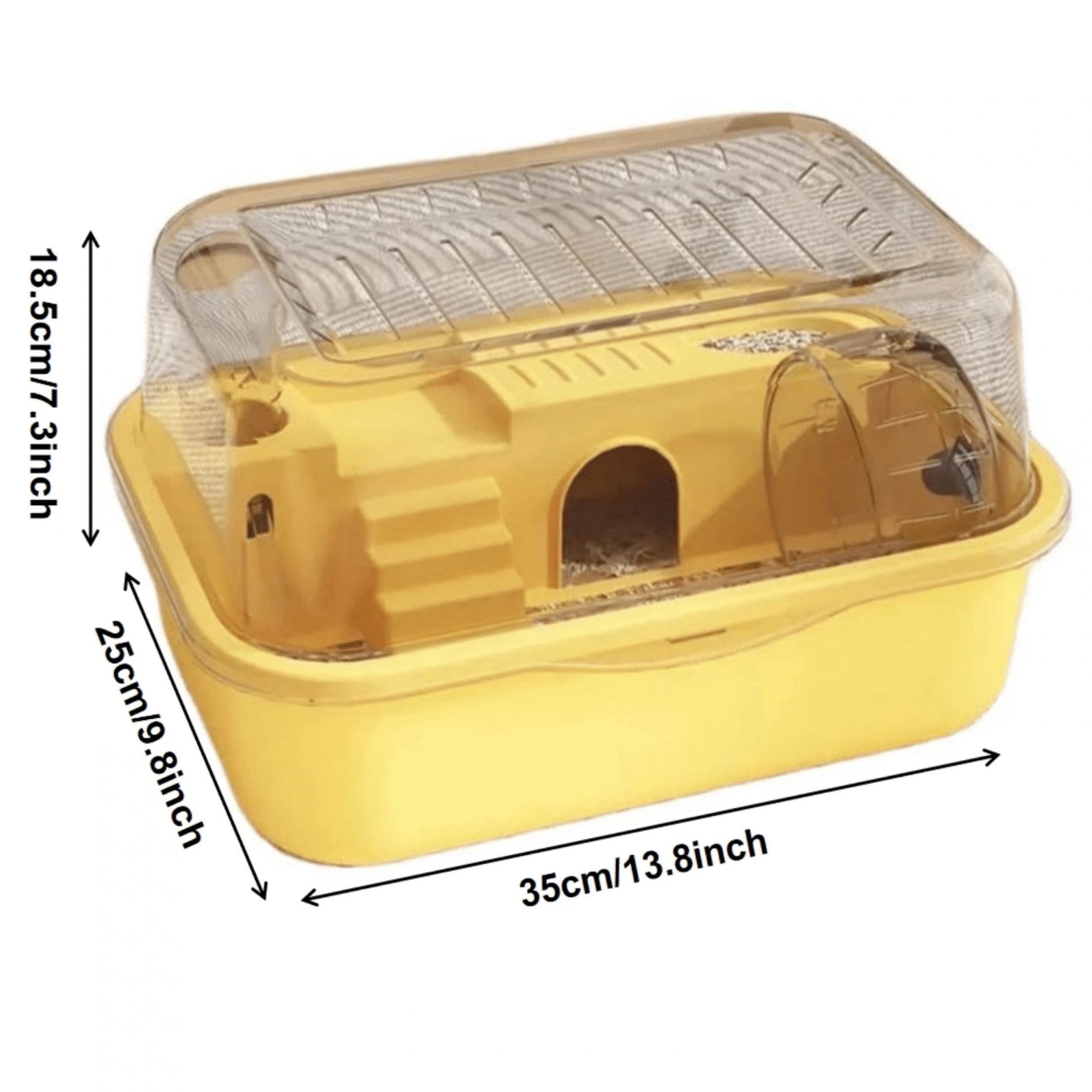 Large Double Layer Transparent Hamster Cage, Full View Ventilated Small Animal Villa with Running Wheel Water Bottle Food Basin, Openable Top Habitat Cage