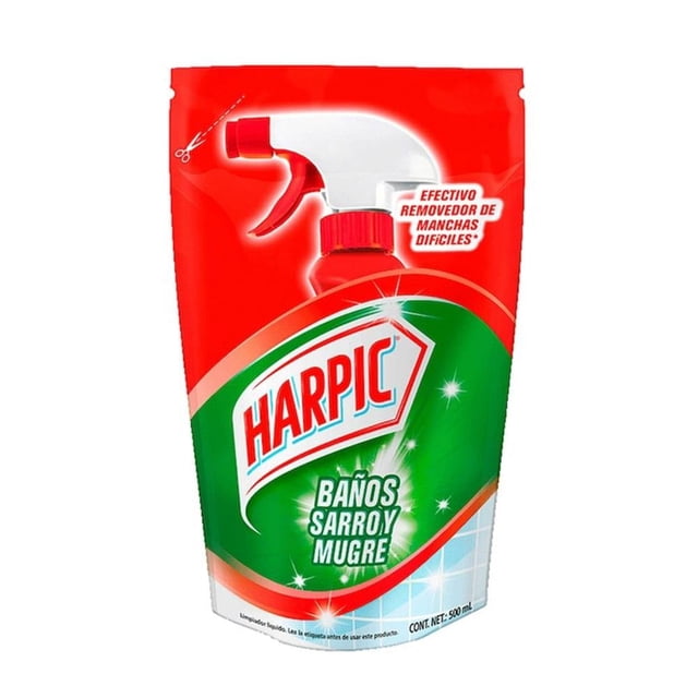 Limpiador líquido para baño Harpic sarro y mugre repuesto 500 ml