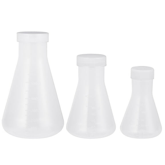 Tineasur Chemistry Experiment Flask Plastic Flask 3Pcs
