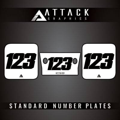 Attack Graphics 3 Plate ATV Background Kit For Yamaha BANSHEE 350 2004