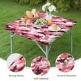 thumbnail image 4 of Pink Brown Camo Classic Shapes Pattern Square Fitted Tablecloth with Elastic Edge,Square Table Cover,Washable Elastic Table Cover for Home Kitchen Party Decor 34"x34", 4 of 6