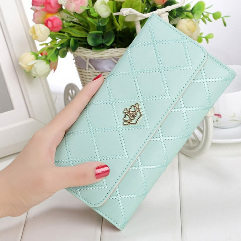 New Fashion Long Women Wallet Female PU Leather Plaid Hasp Wallets Card  Holder Phone Bag Money Coin Pocket Clutch Ladies Purses