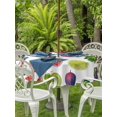 thumbnail image 3 of Outdoor Tablecloth with Umbrella Hole for Patio/Picnic/Party/Camping, Summer Fruits Waterproof Table Cloth Round Cover Washable, Watermelon Berry Lemon Botanical (Dia 60"), 3 of 8