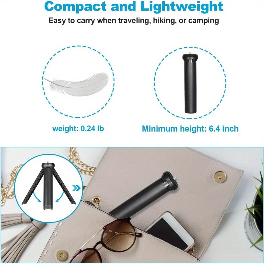 Lightweight Mini Tripod for Camera/ Phone/ Webcam, Extendable Stand, for NexiGo Logitech Webcam C920 C922 C925e C922x C930e C930 C615 and Other Devices with 1/ 4" Thread