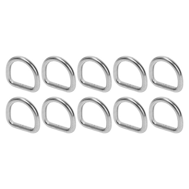 Anneau de Boucle en D, Anneau en D en Acier Inoxydable 316 Robuste Soudure Sans Couture 10 Pcs Pièces de Réparation Résistance à la Corrosion pour Kayak