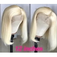 thumbnail image 3 of Queenking Hair 13X4 Lace Front Human Hair Wigs Straight 150% Platinum Blonde 613 Bob Wigs Brazilian Hair Preplucked, 3 of 6