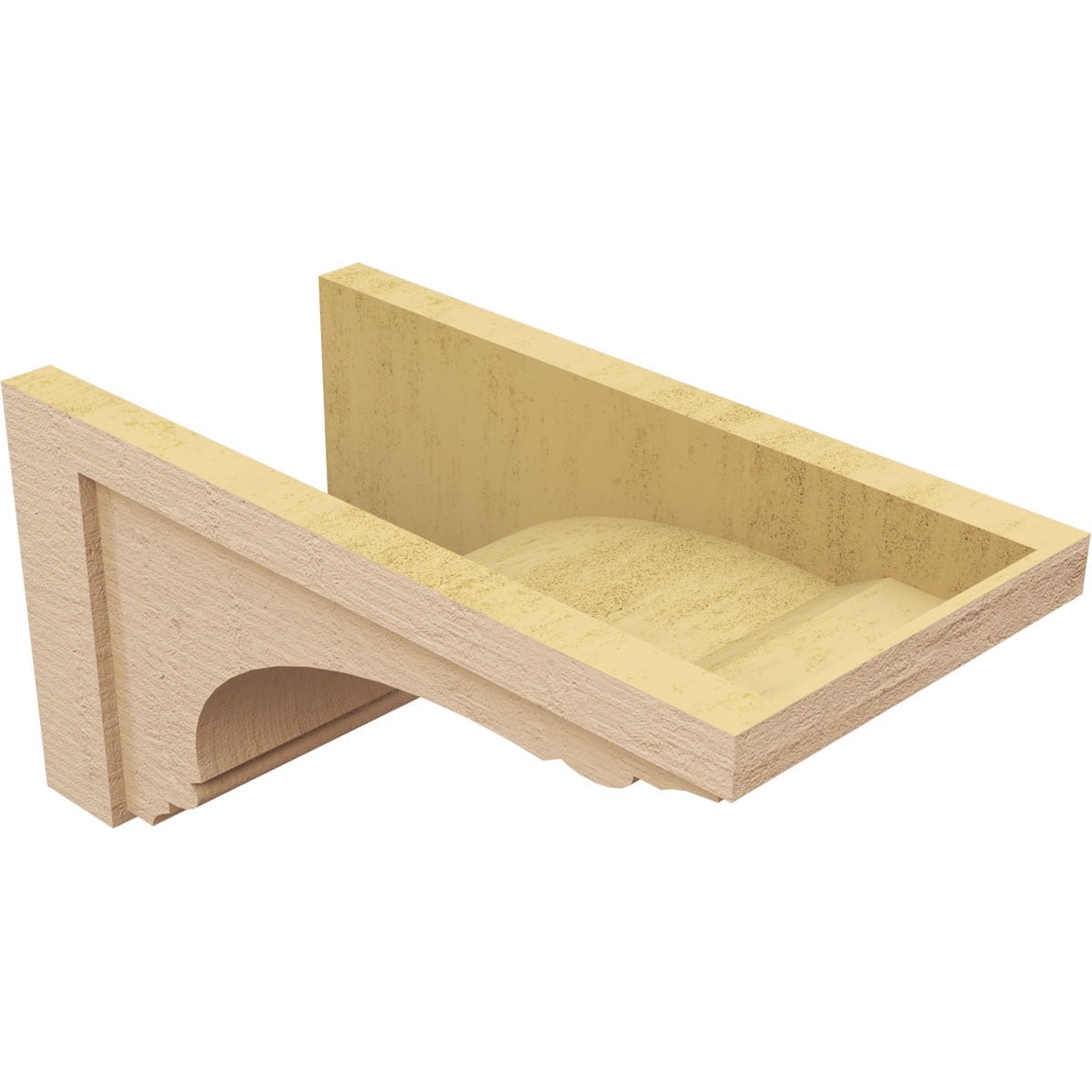 12"W x 24"D x 12"H Wide Warren Rough Cedar Woodgrain TimberThane Corbel, Primed Tan