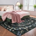 thumbnail image 3 of Garvee 5'x7' Modern Floral Print Area Rug Boho Rugs, Non-Slip Washable Rug Stain Resistant Low Pile Indoor Carpet for Living Room Bedroom Home Decor, Black, 3 of 8