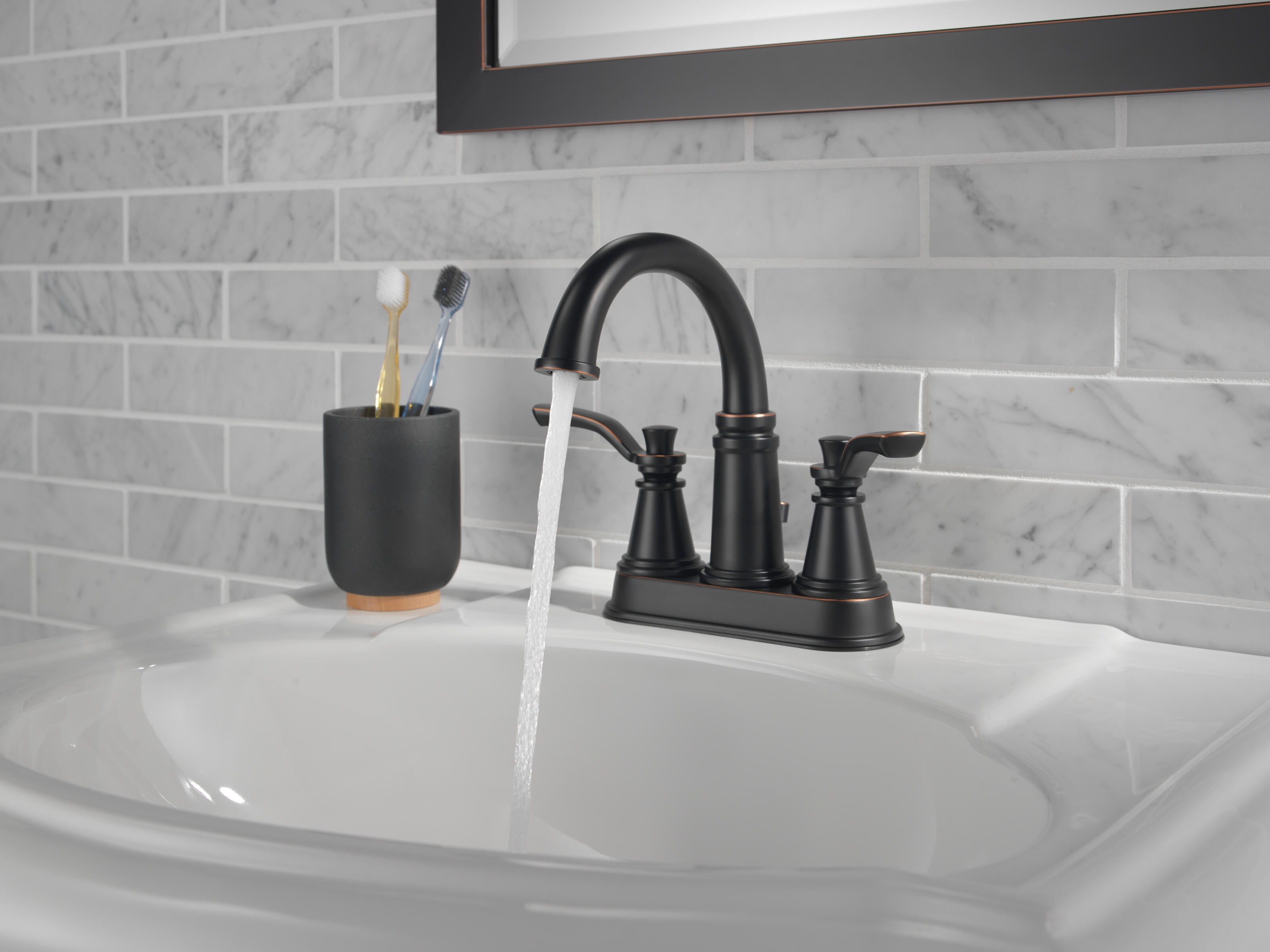 Better Homes & Gardens Two Handle Centerset Bathroom Faucet in Oil Rubbed Bronze