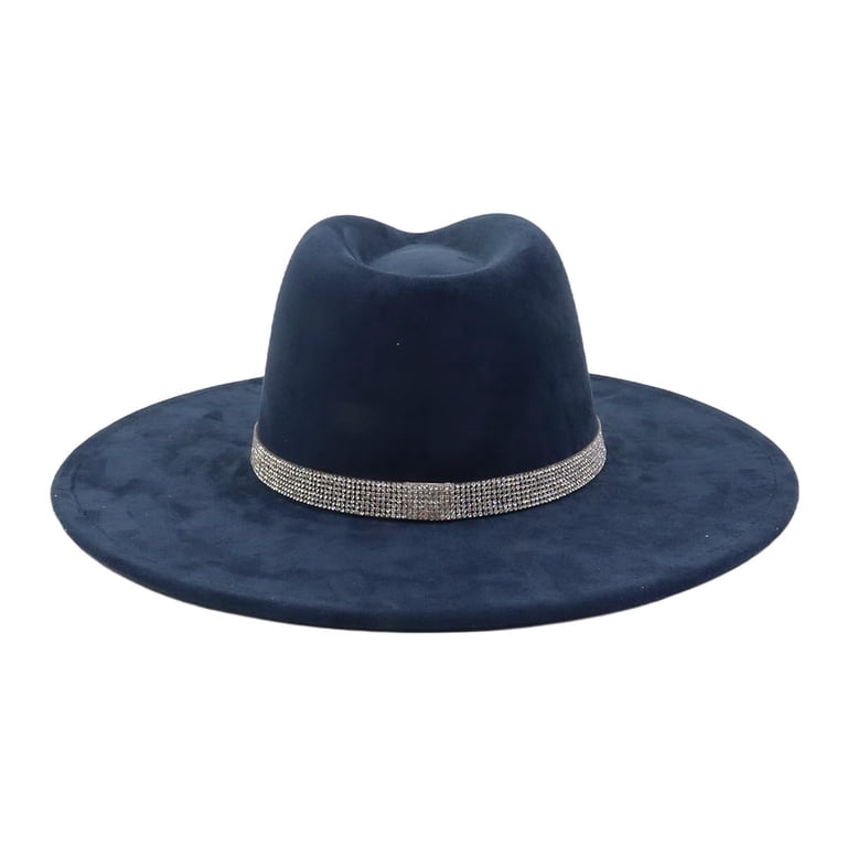 Wide Brim Suede Fedora Hat - Unisex Western Rancher Hat Big Wide Brim Fedora Hats for Women Men Western Suede Hat  main image 3