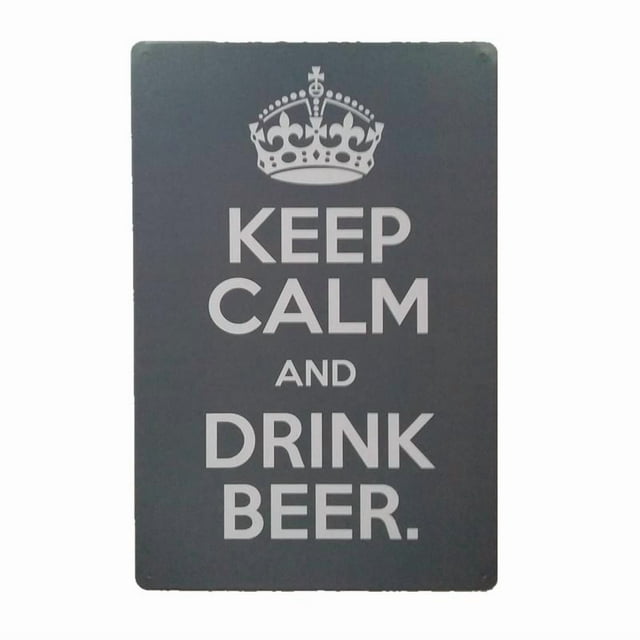 Cartel de chapa de metal KEEP CALM&DRINK BEER Tavern Chic Placa Retro Pub Bar Wall