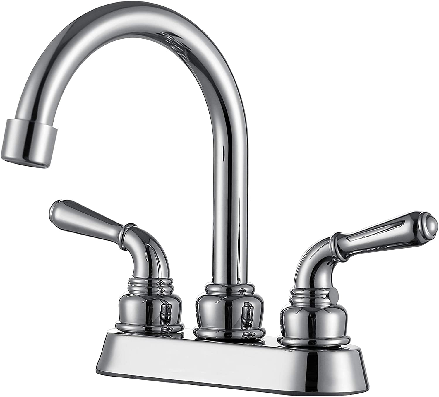 Bathroom Kitchen Faucet with Two Handles and Double Holes, 4 Inch