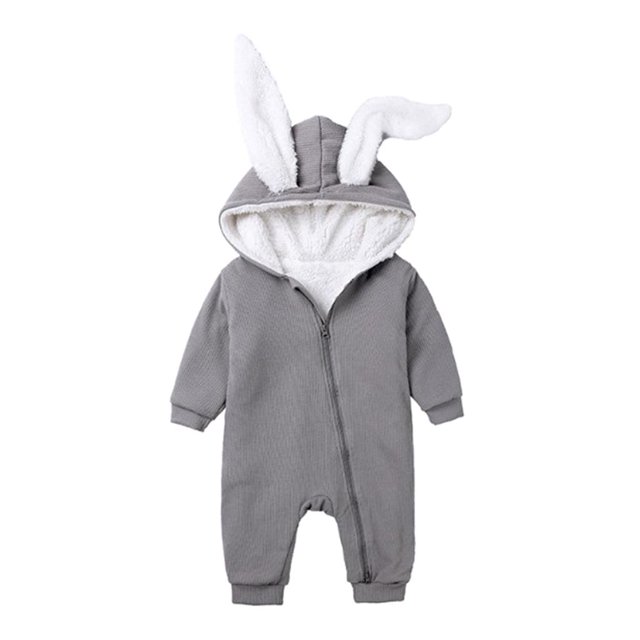 Big Rabbit Ears Ropa para Recién Nacidos Mameluco de para Bebés Niñas Grey, 12-18 months Gris (12-18 meses) Sunnimix Mono para bebé recién nacido
