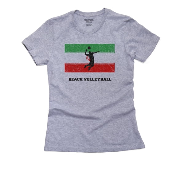 Iran Olympic - Beach Volleyball - Flag - Silhouette Women's Cotton Grey T-Shirt