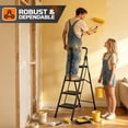 thumbnail image 6 of ASoopher 4 Step Ladder with Anti-Slip Pedal, Sturdy Steel Ladder, Black, 6 of 10