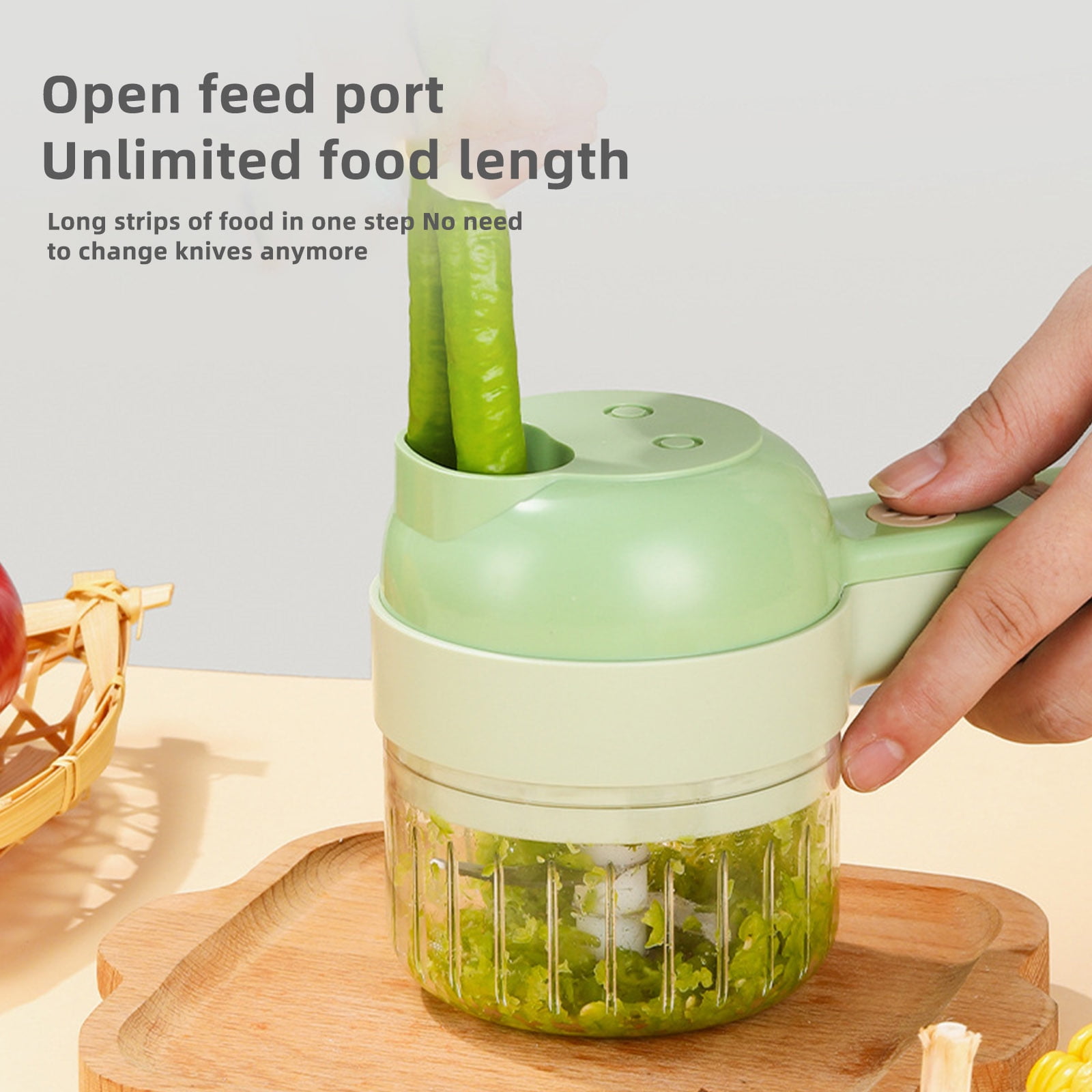 Buy 4-in-1 Handheld Rechargeable Food Chopper with USB Cable