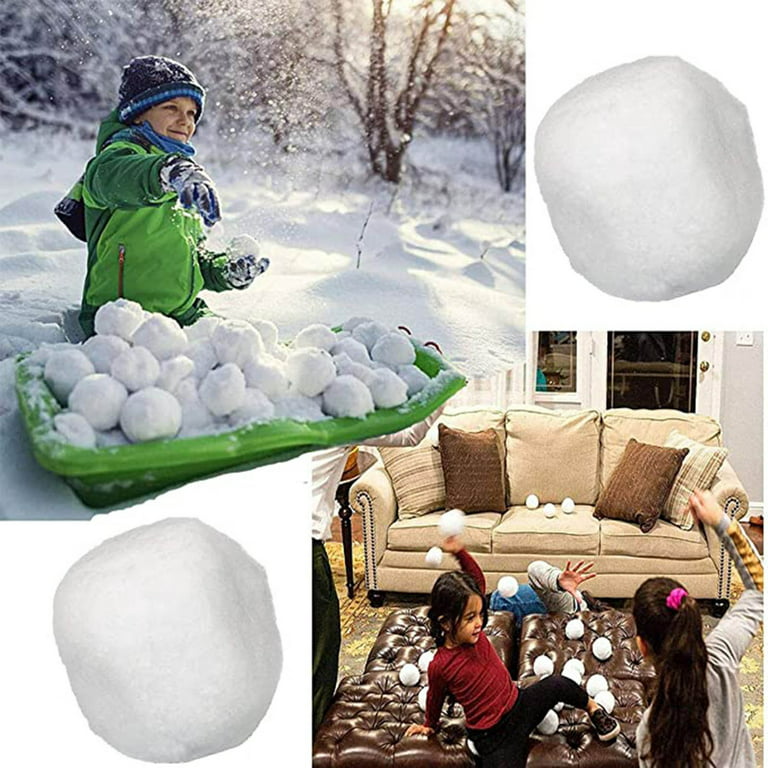 30-Pk Fake Snowballs for Kids I Indoor Snowball Fight Set I Artificial  Snowballs for Kids Indoor & Outdoor I Realistic White Plush Snowballs I