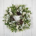 thumbnail image 4 of Northlight Real Touch™️ Frosted Pinecones and Berries Artificial Christmas Wreath - 24" - Unlit, 4 of 9