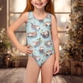 thumbnail image 4 of Yuyamidu Girls One Piece Swimsuits Sea Otter Pattern Bathing Suit Cross Shoulder Strap Swimwear Sleeveless Summer Beach Swimming Suit Cute Dance Leotard, 4 of 7