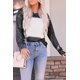 thumbnail image 1 of ABPHQTO Jersey de mujer con lunares de leopardo retro blanqueado negro, 1 of 5