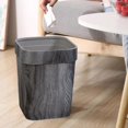 thumbnail image 6 of Wood Grain Waste Bins Household Creative Square Retro Style Garbage Bin Wastebasket for Kitchen Bedroom Bathroom With pressure circle, 6 of 8
