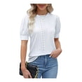 thumbnail image 1 of Blusa Manga Corta Abullonada Para Mujer Camiseta Ajustada, 1 of 5