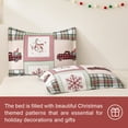 thumbnail image 2 of Christmas Quilt Set Queen/Full Xmas Holiday Bedroom Decor Lightweight Bedspread Coverlet Soft Microfiber Bedding Collection Home Reversible Quilt Red, 2 of 6