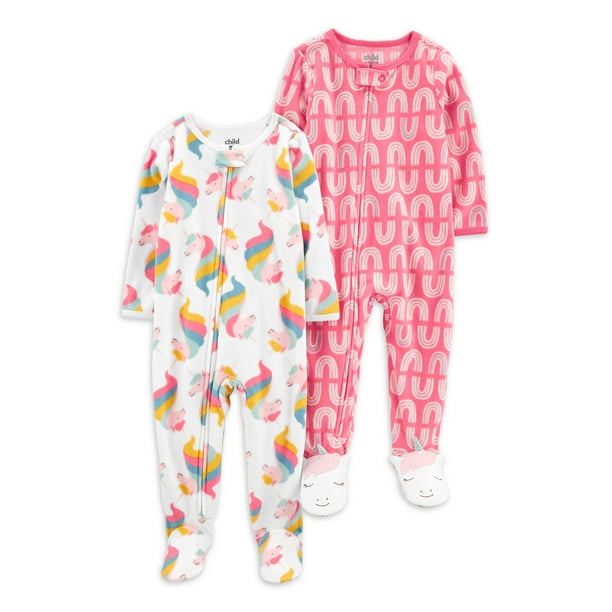 Carter's Child of Mine Toddler Girl Footed Pajamas, 2Pack, Sizes 12M