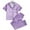 Purple02, variant on LYMAYTER Kids Girls Silk Pajamas Outfit Toddler V-Neck Short Sleeve Sleepwear Tops for 8-12 Years Stain Printed Loungewear 2PCS Set