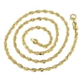 thumbnail image 2 of LUXURMAN Solid 10K Yellow Gold 4mm Wide Rope Chain Diamond Cut Link Bracelet with Lobster Clasp (8" long), 2 of 3