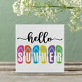 thumbnail image 6 of Zomyto 5"x5" Colorful Flip Flop Wood Box Sign Desk Decor Hello Summer Wood Block Sign Decor for Home Beach Party Shelf Wall, 6 of 7