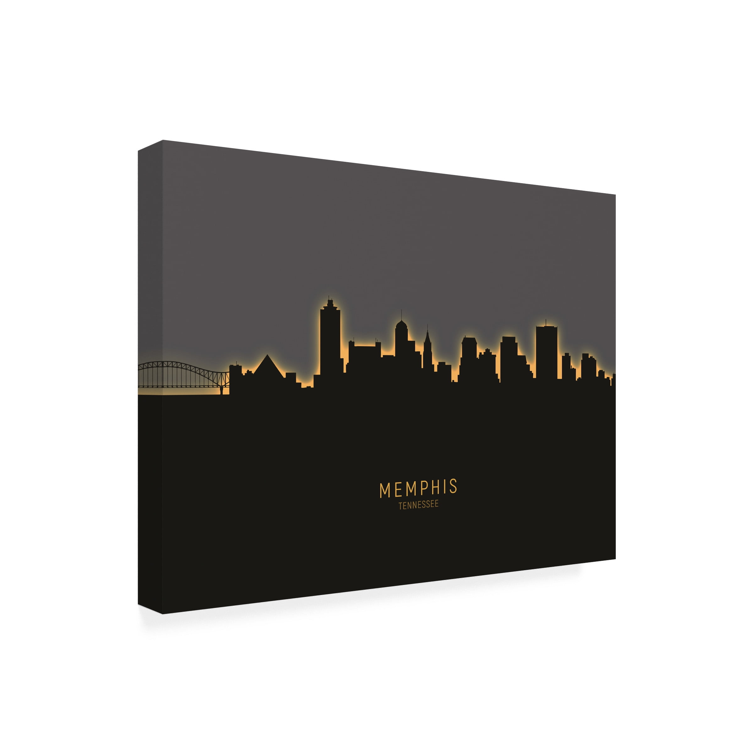 Michael Tompsett 'Memphis Tennessee Skyline Glow II' Canvas Art