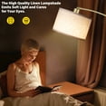 thumbnail image 6 of SUNMORY Arc Floor Lamp with Foot Switch, 3 Color Temperature, 9w A19 LED Bulb included, 75″Height Tall Lamp with Hanging Drum Shade, Arched Standing Lamp for Bedroom, Living Room, Office(Gold), 6 of 8