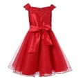 thumbnail image 2 of Richie House Little Girls Red Lace Pearl Accents Party Dress 4, 2 of 2