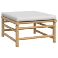 thumbnail image 3 of vidaXL 3 Piece Garden Lounge Set with Light Grey Cushions Bamboo, 3 of 5