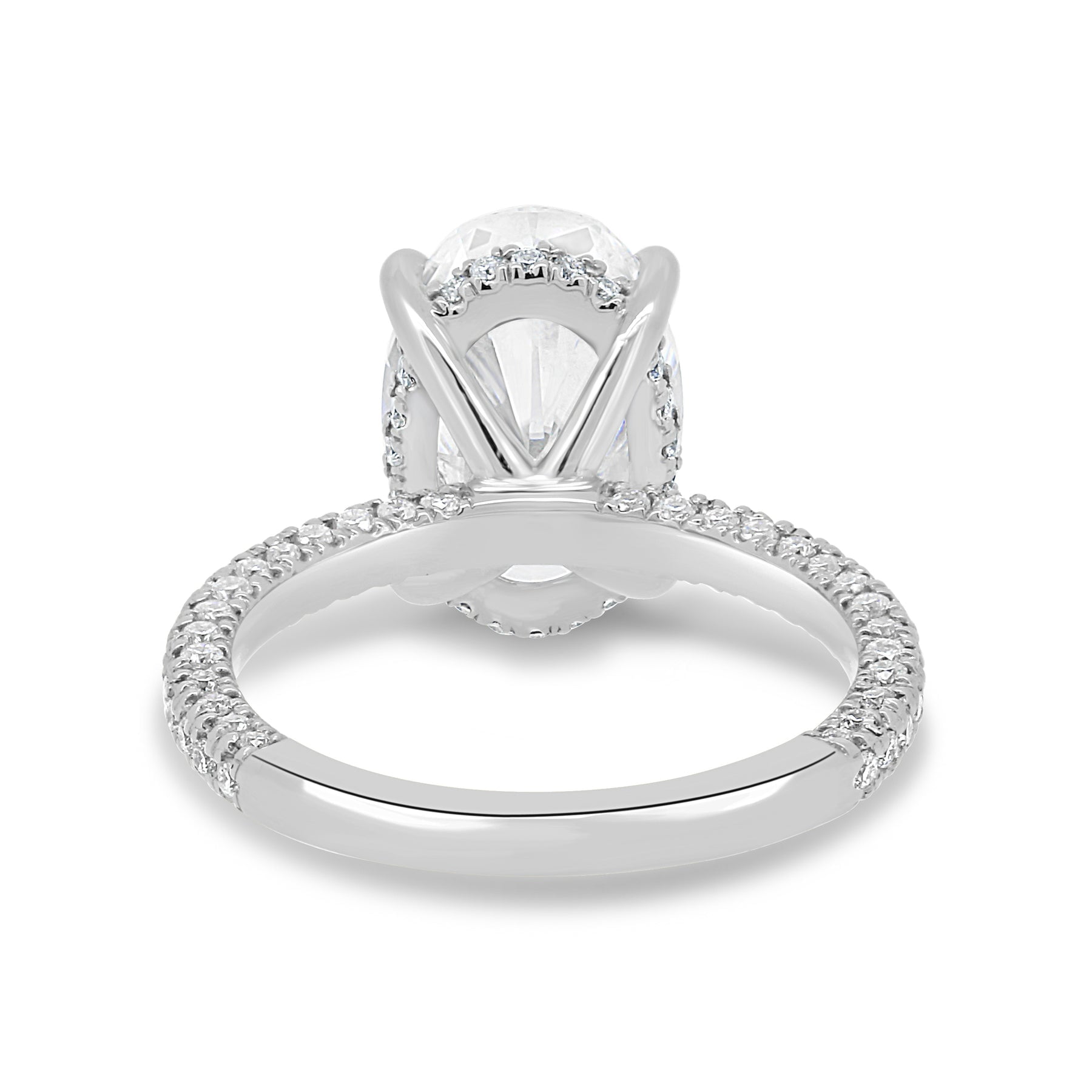 ESTE ORIGIN 4.85CT Oval Lab-Grown Diamond Solitaire Engagement Ring in 14K White Gold for Women US 5