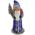 thumbnail image 2 of Alexander Taron 5.25" Blue and White Unique Santa with Silver Stars Schaller Paper Mache Candy, 2 of 2
