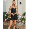 thumbnail image 4 of Ekouaer Pajamas for Women Set 3 Piece Lounge Set Soft Pajama Sets Waffle Knit Tank Top and Shorts Cardigan with Pockets, 4 of 5