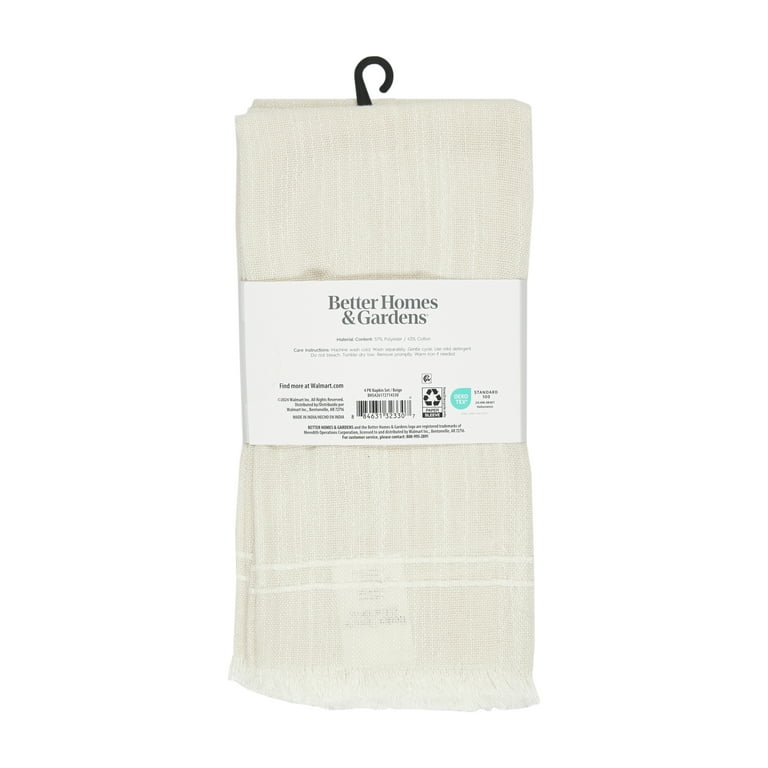 Better Homes & Gardens BG FRINGE 4PK NP - 20 x 20 - Beige - 57