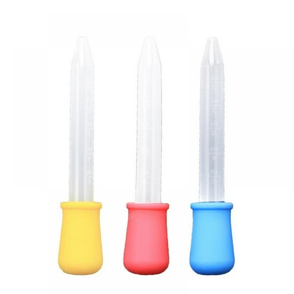 3Pcs Baby Liquid Feeding Droppers Silicone 5ml Clear Medicine Eye Dropper for Infant Toddler with Bulb Tip