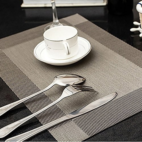 Cugbo Set Of 4 Placemats Washable Heat Resistant Table Mats Vinyl Washable Heat Resistant Table Mats