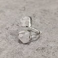 thumbnail image 3 of Rainbow Moonstone Ring, Rough Moonstone Gemstone Ring, June Birthstone, Double Stone, 925 Sterling Silver, Womens Ring, Christmas, Thanksgiving, Handmade, Statement Jewelry, Rough Adjustable Jewelry, 3 of 4