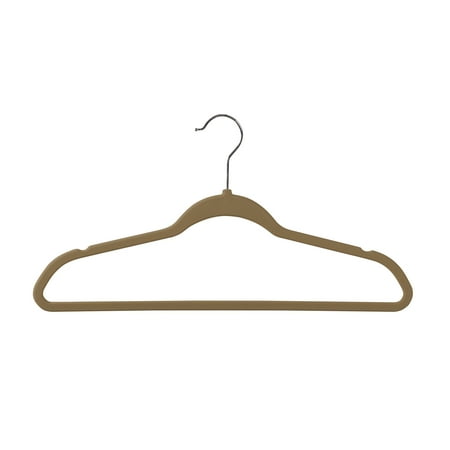 Econoco - HSL17PC50 - Camel Velvet Suit Hanger with Notches and Crossbar - Sold in Pack of 50