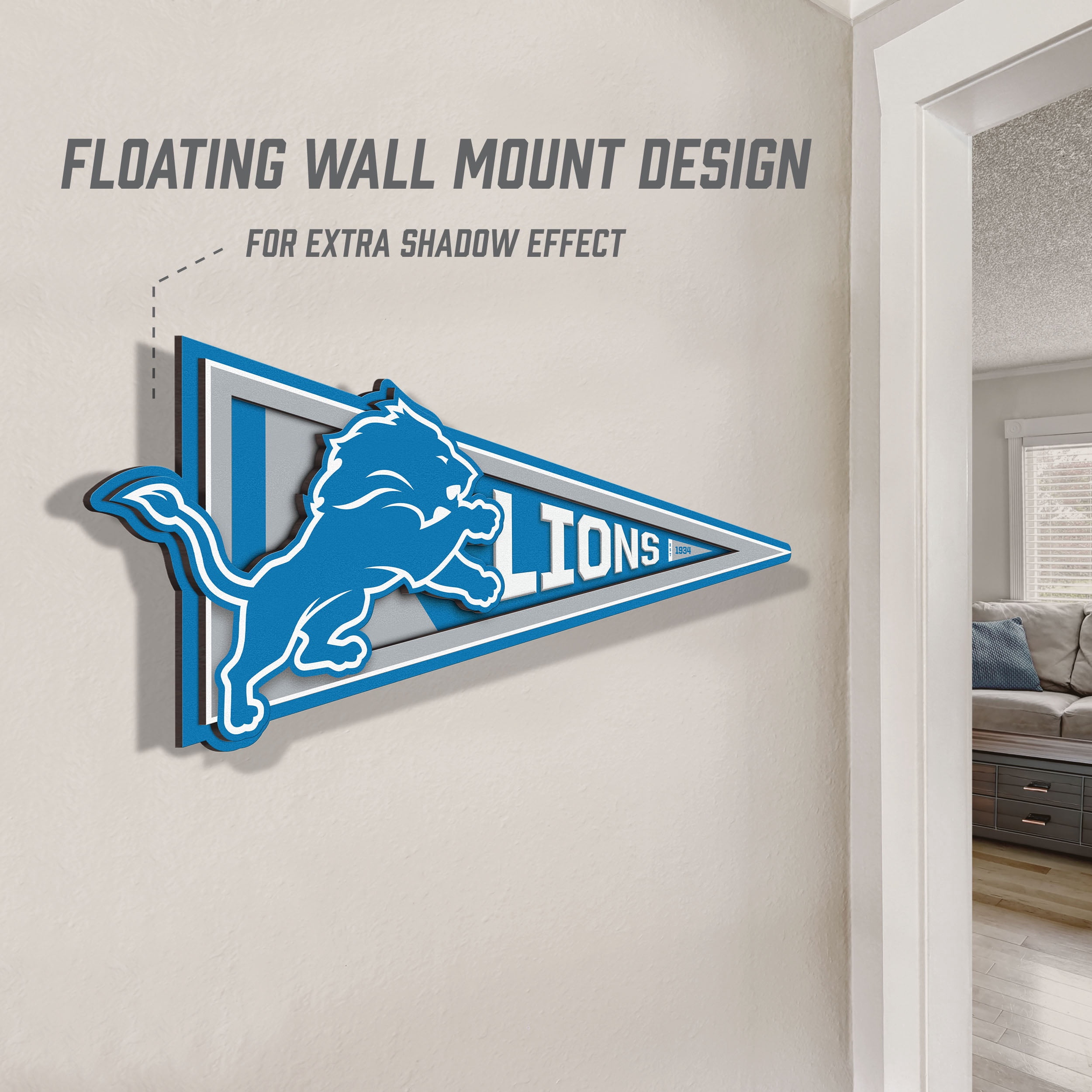 YouTheFan NFL Detroit Lions Pennant Sign