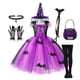 thumbnail image 2 of Vestido de malla de murciélago de bruja para niñas, disfraz de Cosplay para Halloween, fiesta de carnaval, sombrero de bruja tejido de cola para niños pequeños, vestido de Graduación, 2 of 5