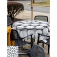 thumbnail image 4 of Outdoor Tablecloth with Umbrella Hole and Zipper, Golf Square Table Cloth 54x54 Inch Waterproof Tablecloth, Modern Geometric Abstract Balls Textured Picnic Table Cover for Patio Camping, 4 of 7