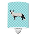 thumbnail image 1 of Carolines Treasures BB8045CNL Silver Fox Blue Check Ceramic Night Light, 1 of 1