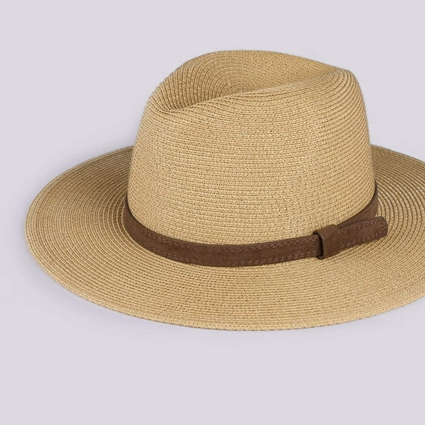 Femme Homme Chapeau De Paille Panama Chapeau Été Large Bord