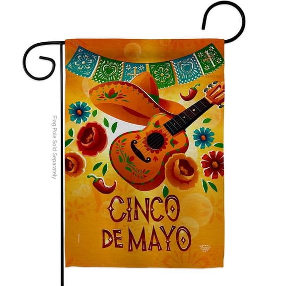 Ornament Collection G190098-BO 13 x 18.5 in. Dance de Mayo Summertime Cinco Vertical Garden Flag with Double-Sided House Decoration Banner Yard Gift